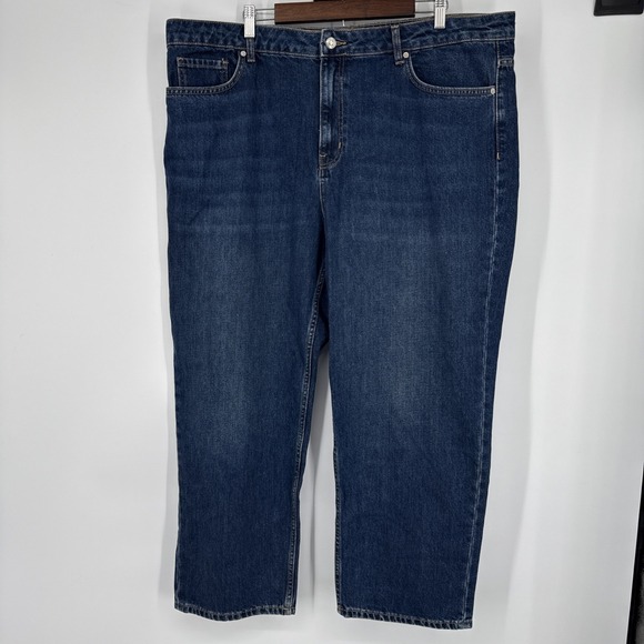 Mango Denim - Mango MNG Blanca Straight Leg Jeans Blue Denim Medium Wash Size 18 Bohemian